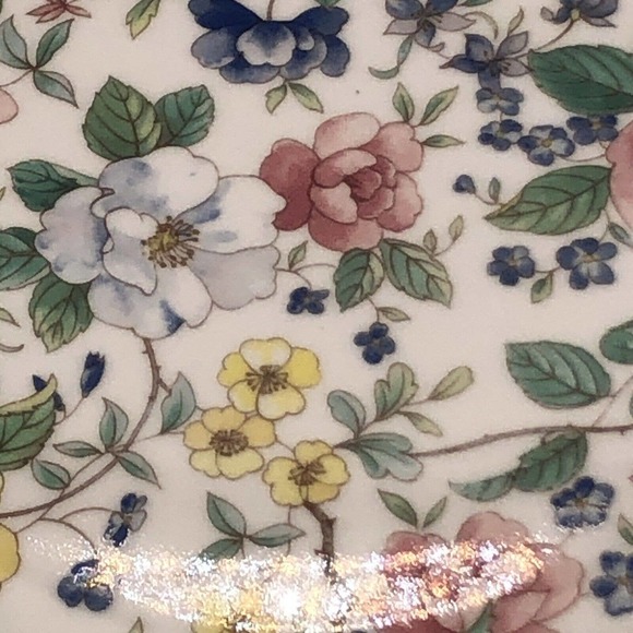 Rose Dessert Plate Allyn Nelson England Floral Porcelain China Red Pink Gold - Picture 6 of 9